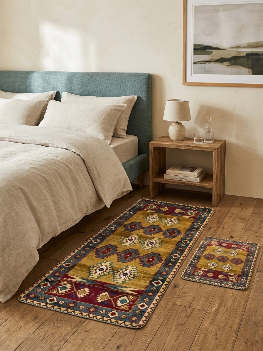 Mystic Maroon Bliss Italian Runner & Rug Combo