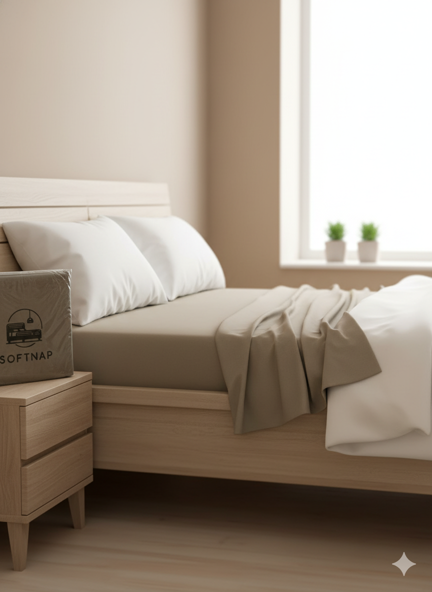 Solid Brown Fitted Bedsheet