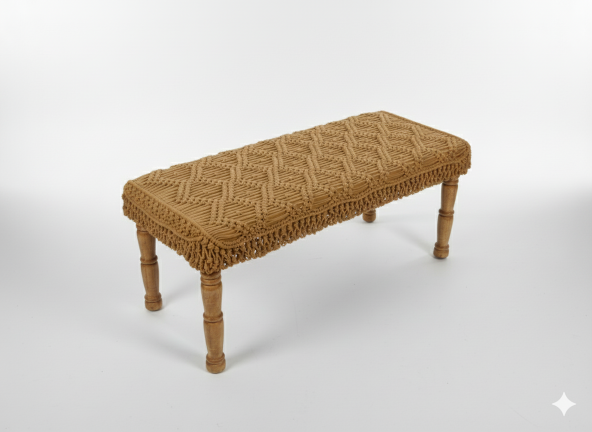 3 ft Beige Macrame Benches.