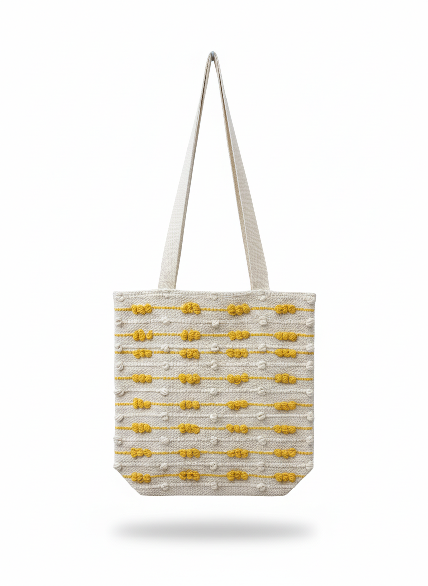 Mustard Dot Boho Tote Bag