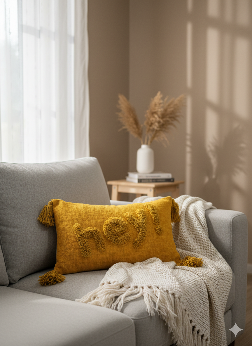 Hey Tufted Cushion Cover 12x20 inches