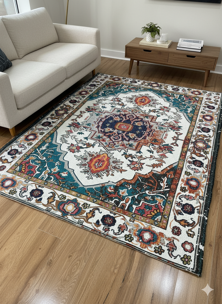Persian-style patterned rug