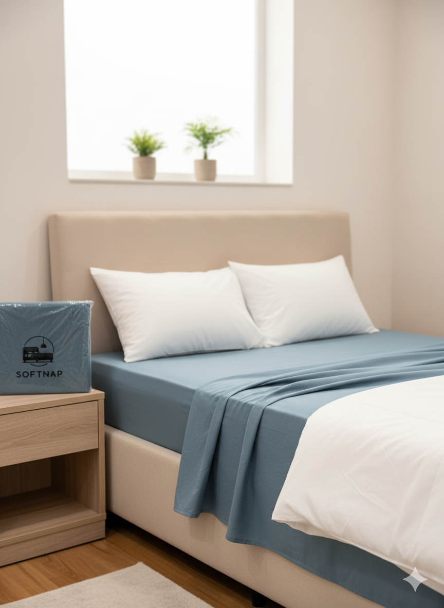 Solid Ocean Blue Fitted Bedsheet