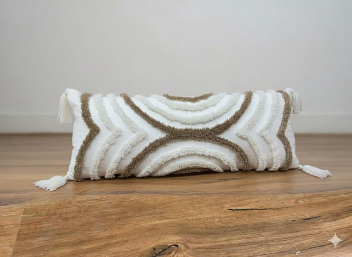 Beige Circle Lumbar Cushion