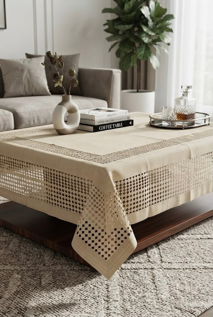 Elegance Beige Weave Table Cover (40*60 inches)