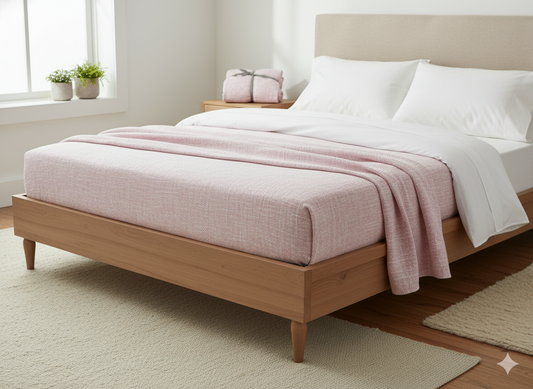 Slub Pink Cotton Bedsheet