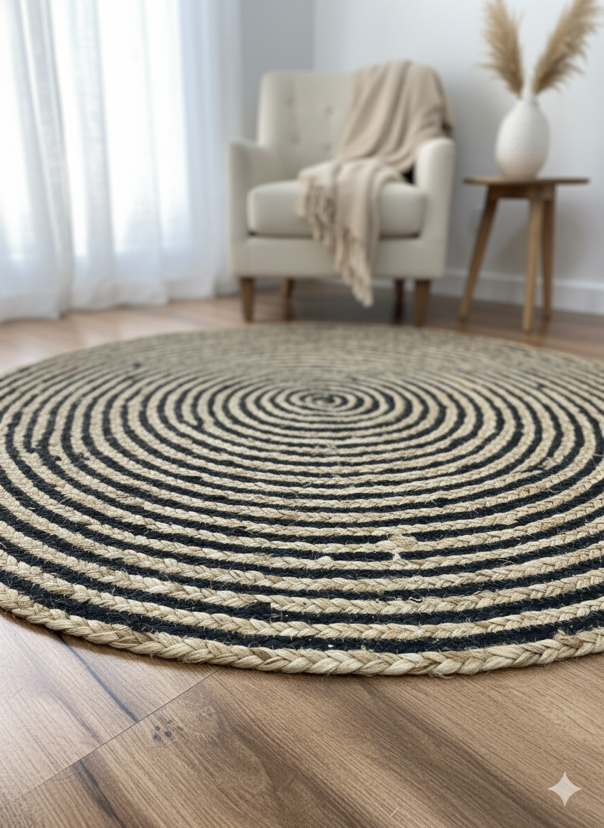 Black Jute Rug