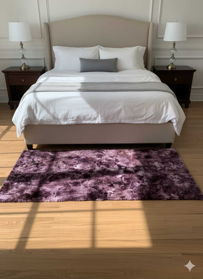 Textured Purple Rabbit Fur Rug 3*5