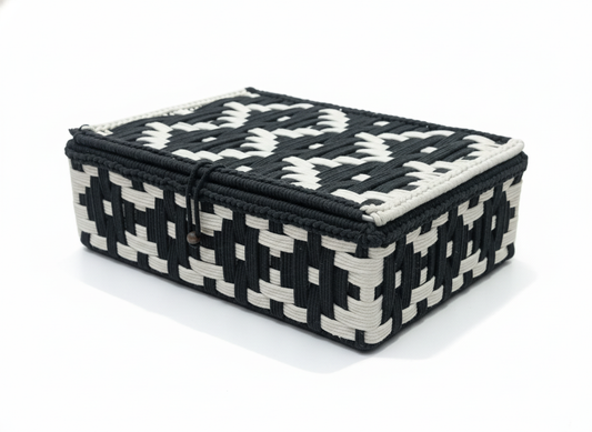 Black Macrame Organizer Basket