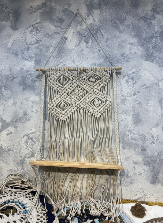 White Macrame Round Wall Hanging – 3 Feet Wide (Copy)