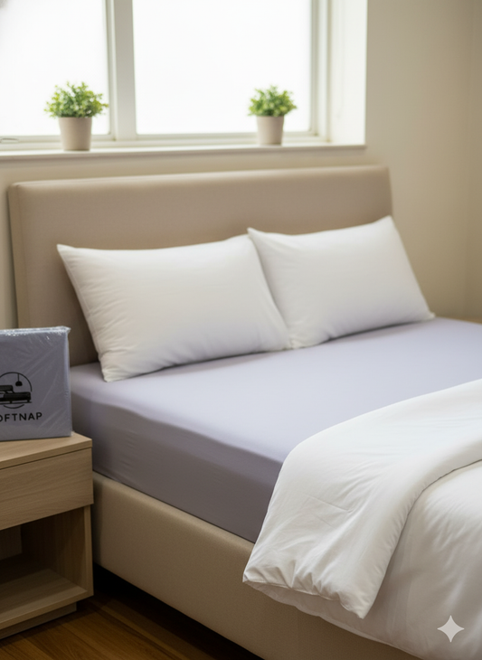 Solid Purple Fitted Bedsheet