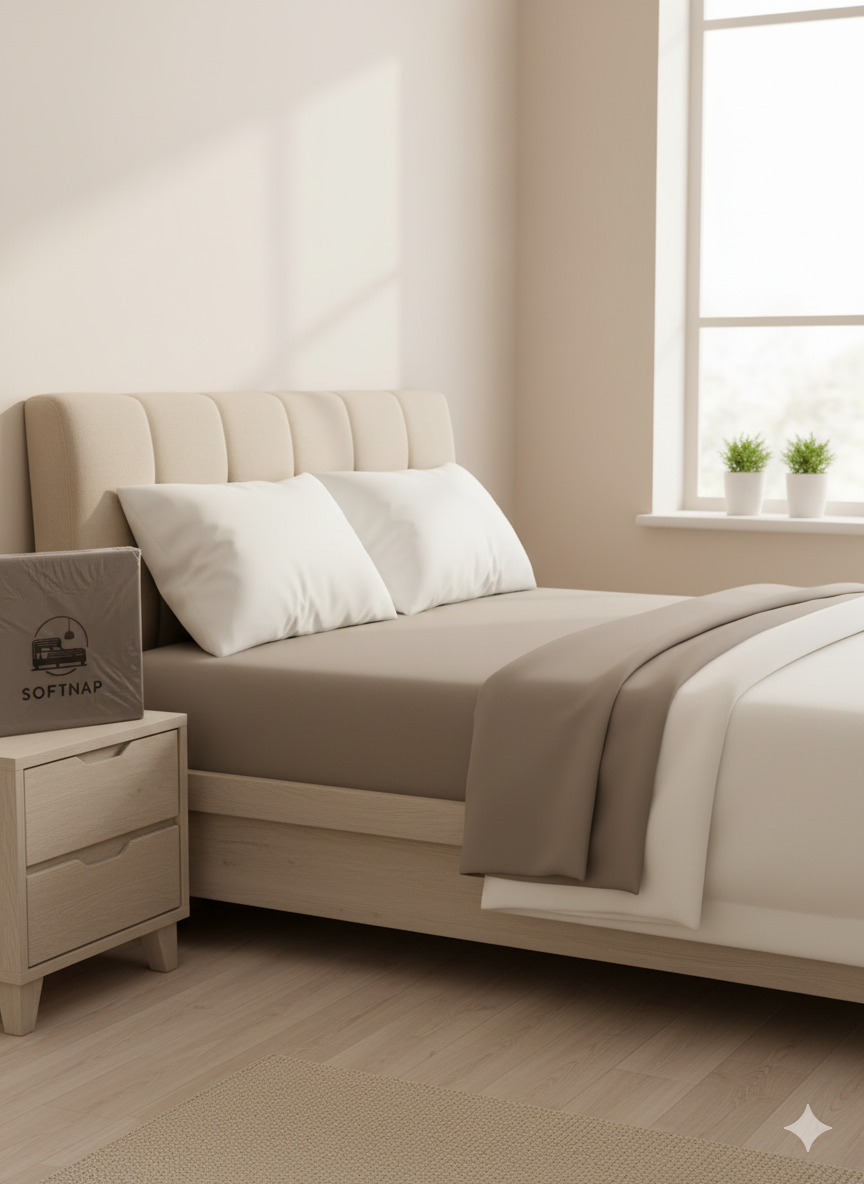 Solid Taupe Grey Fitted Bedsheet