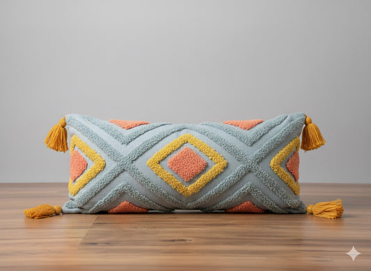 Grey Orange Lumbar Cushion