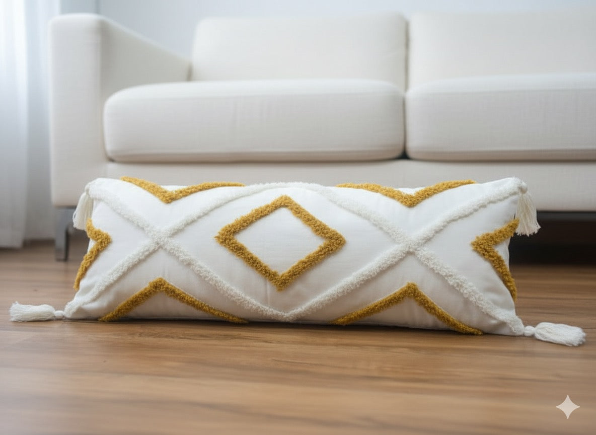 Mustard Diamond Lumbar Cushion