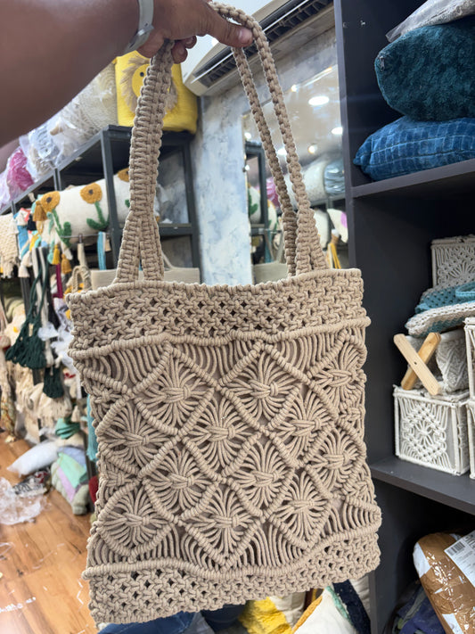 Macrame Beige Handbag
