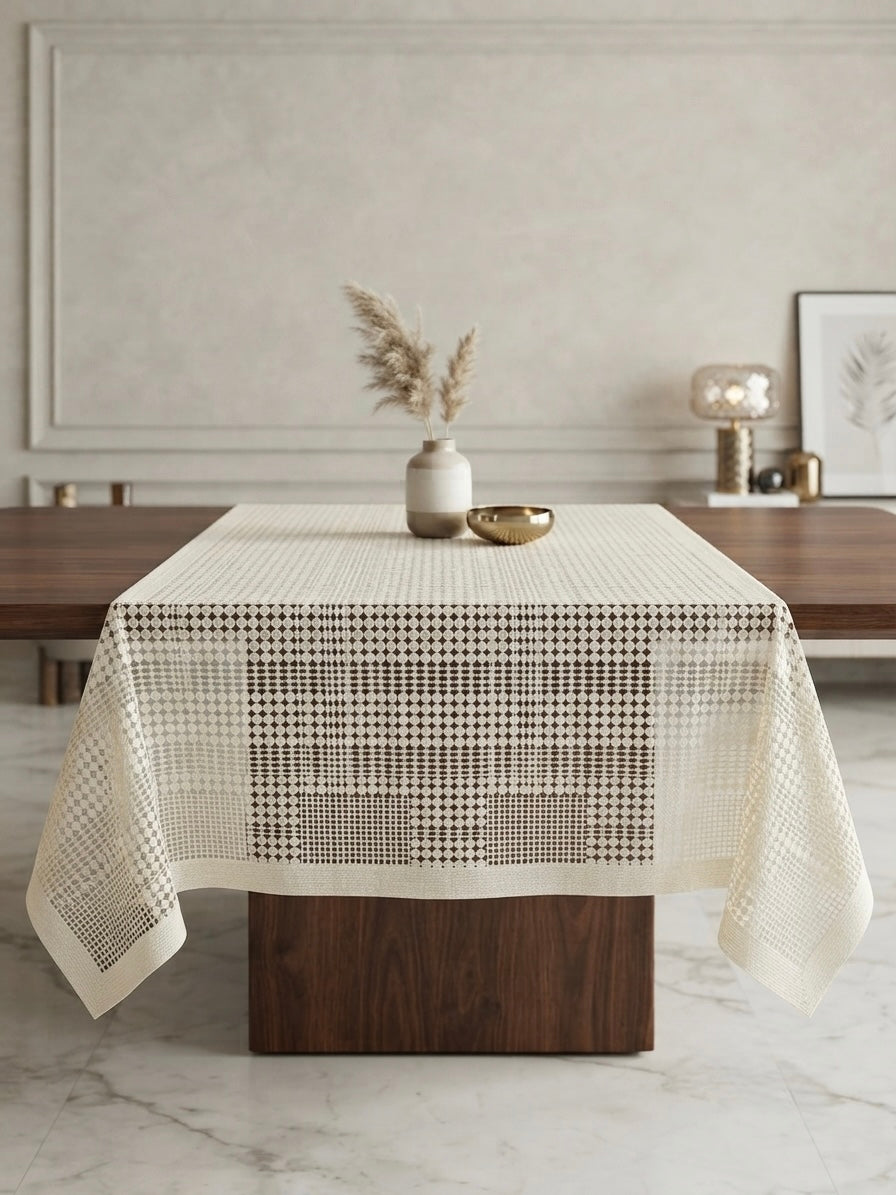 Elegance Off-white Dot-weave Table Cover (40*60 inches)