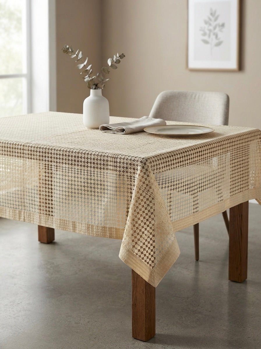Elegance Beige Dot-weave Table Cover (40*60 inches)