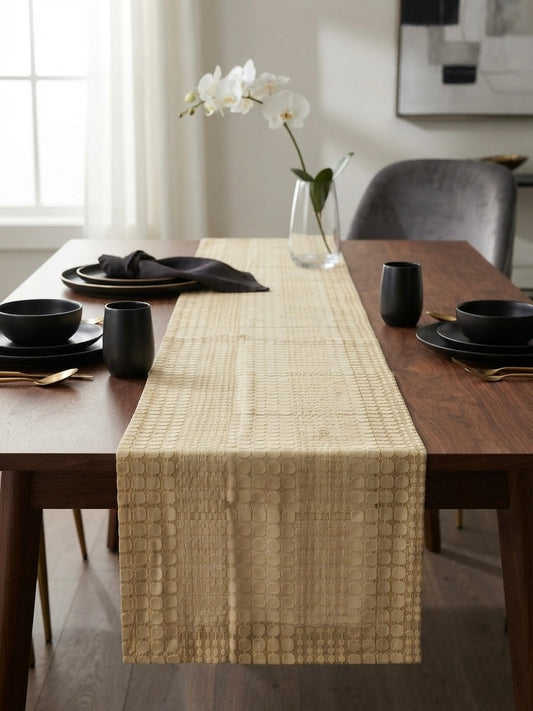Elegance Beige Dot-weave Table Runner (14*72 inches)