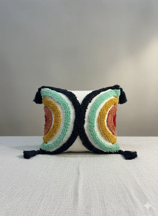 Dual Rainbow Tufted Cushion Cover