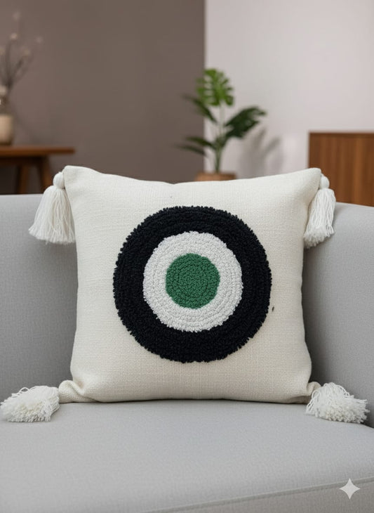 Evil Eye Tufted Cushion Cover
