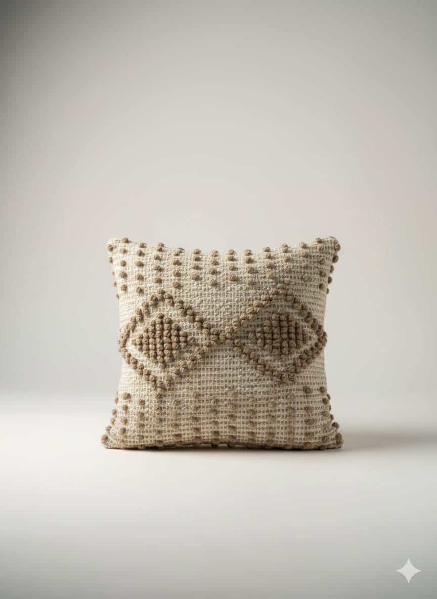 Beige Diamond Boho Cushion Cover