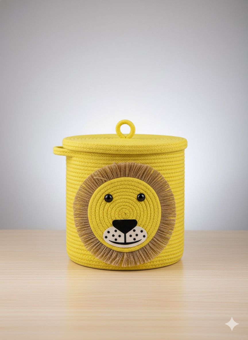 Lion Animal Organizer Basket – 10x10 Inches