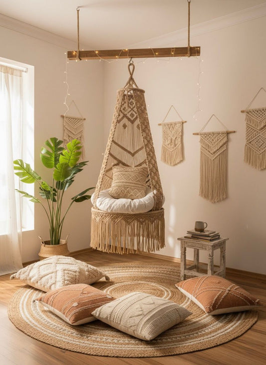 Beige Macramé Swing