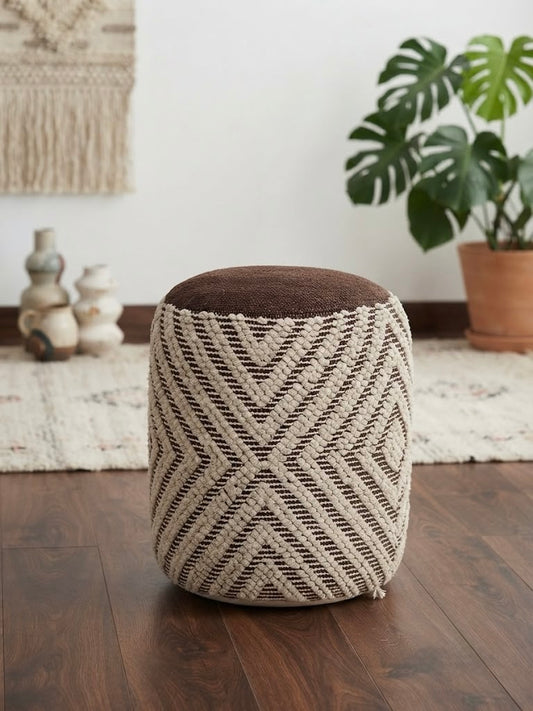 Brown Boho Sitting Pouf